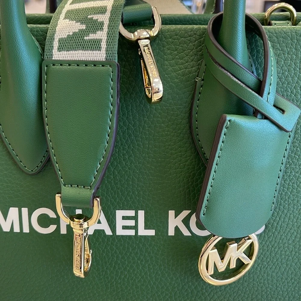 MICHAEL KORS  Mirella Small Pebbled Leather Crossbody Bag Fern Green NWT